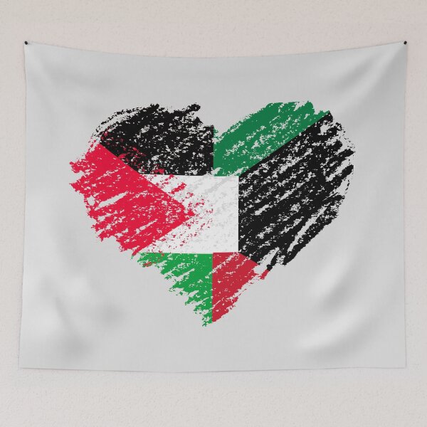 Item preview, Kuwait Palestine flag Scribble designed and sold by Mo5tar.