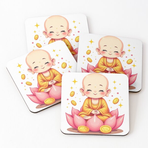 Aperçu de l'œuvre Mignon petit bébé Bouddha méditant avec des pièces de fortune chinoises. créée et vendue par JonathanP514.
