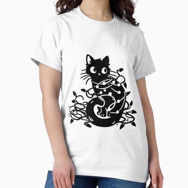 Artikel-Vorschau von Süße Weihnachtshexenkatze in Lichter gehüllt | Gotisches Weihnachtsdesign | Fröhliche Gruseltage, designt und verkauft von Hexxcrafts.