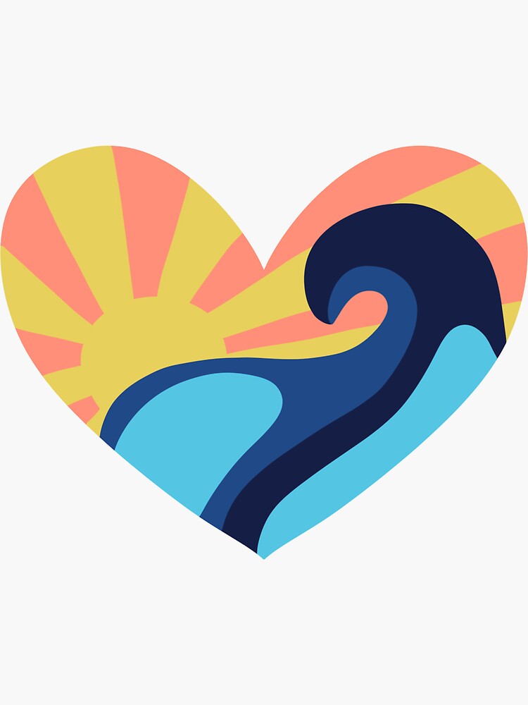 Thumbnail 3 of 3, Sticker, Sunset Wave designed and sold by sofriedart.