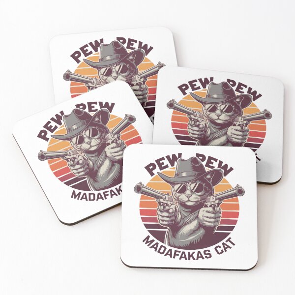 Item preview, Pew Pew Madafakas Cat Funny Meme Design | Cute Gun-Toting Cat Art designed and sold by Colorful-Garden.