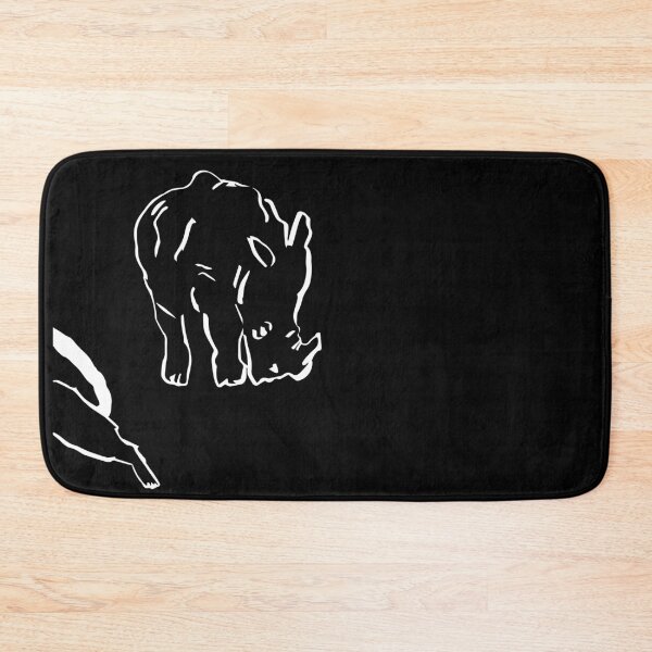Item preview, Wandering Cat is running away from Rhino (white on black version) designed and sold by Dina Akselrod.