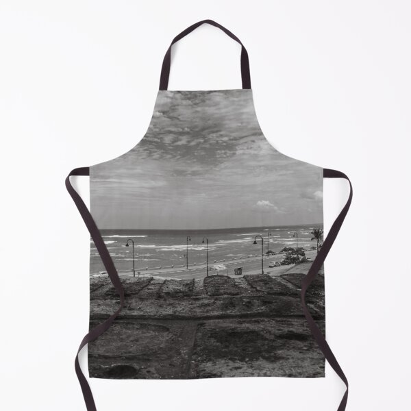 Item preview, Between two brick walls, a coastal scene unfolds with a view of the ocean under a cloudy sky designed and sold by EyezWatchin.