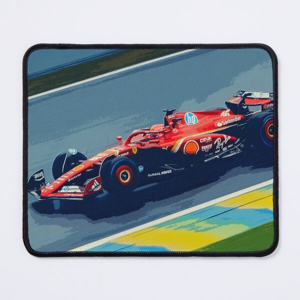 Item preview, Charles Leclerc racing in the rain during the 2024 Brazilian Grand Prix at Interlagos watercolor designed and sold by Rodissimus1984.