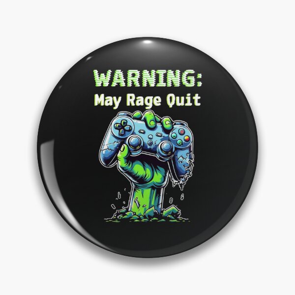 Item preview, Warning: May Rage Quit - Gamer Zombie Hand designed and sold by TotemTrovia.