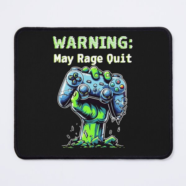 Item preview, Warning: May Rage Quit - Gamer Zombie Hand designed and sold by TotemTrovia.