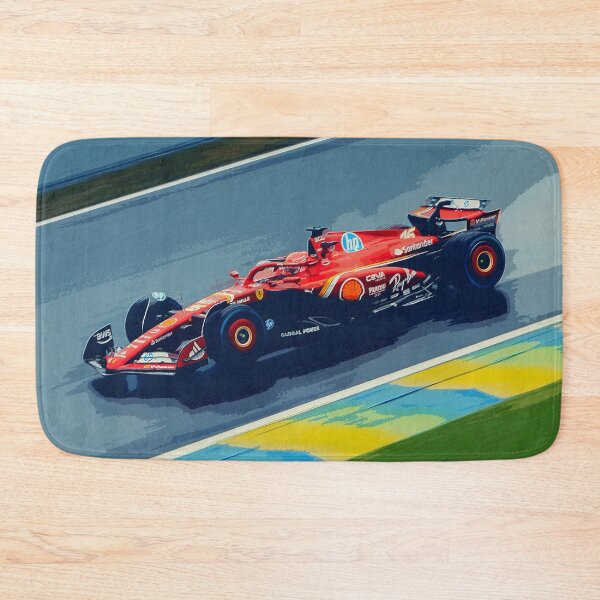 Item preview, Charles Leclerc racing in the rain during the 2024 Brazilian Grand Prix at Interlagos watercolor designed and sold by Rodissimus1984.