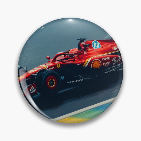 Item preview, Charles Leclerc racing in the rain during the 2024 Brazilian Grand Prix at Interlagos abstract designed and sold by Rodissimus1984.