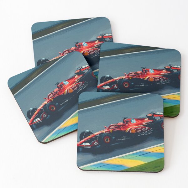 Item preview, Charles Leclerc racing in the rain during the 2024 Brazilian Grand Prix at Interlagos abstract designed and sold by Rodissimus1984.