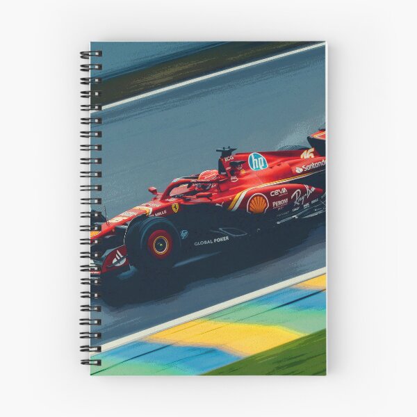 Item preview, Charles Leclerc racing in the rain during the 2024 Brazilian Grand Prix at Interlagos abstract designed and sold by Rodissimus1984.