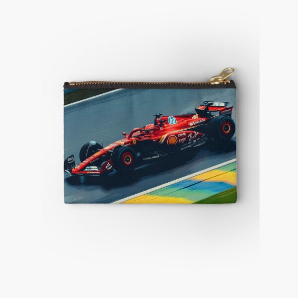 Item preview, Charles Leclerc racing in the rain during the 2024 Brazilian Grand Prix at Interlagos abstract designed and sold by Rodissimus1984.