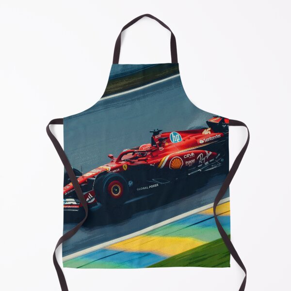 Item preview, Charles Leclerc racing in the rain during the 2024 Brazilian Grand Prix at Interlagos abstract designed and sold by Rodissimus1984.