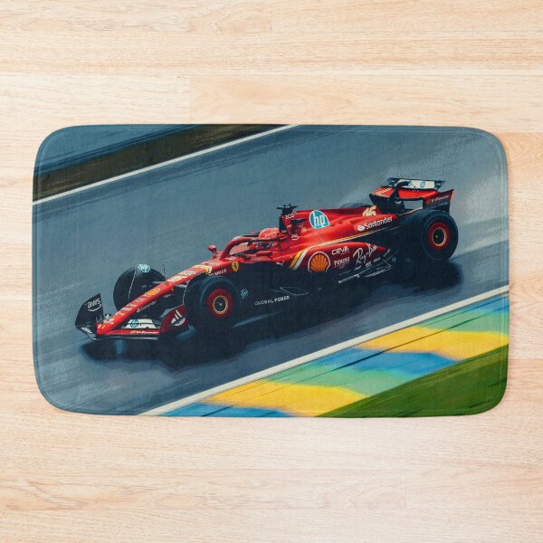 Item preview, Charles Leclerc racing in the rain during the 2024 Brazilian Grand Prix at Interlagos abstract designed and sold by Rodissimus1984.