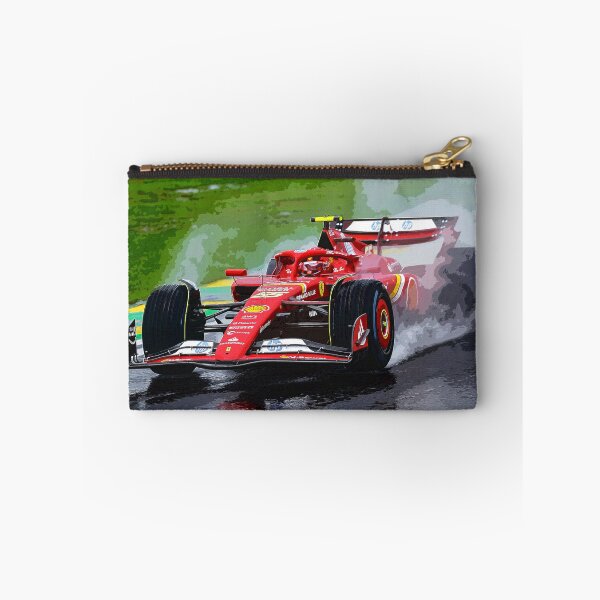 Item preview, Carlos Sainz racing in the rain during the 2024 Brazilian Grand Prix at Interlagos watercolor designed and sold by Rodissimus1984.