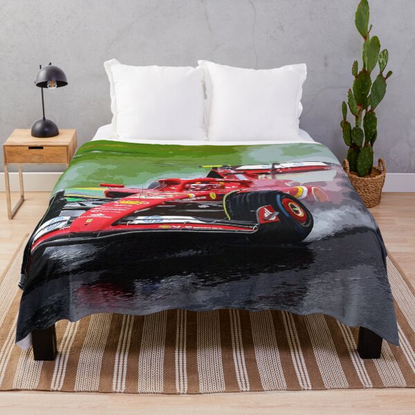 Item preview, Carlos Sainz racing in the rain during the 2024 Brazilian Grand Prix at Interlagos watercolor designed and sold by Rodissimus1984.