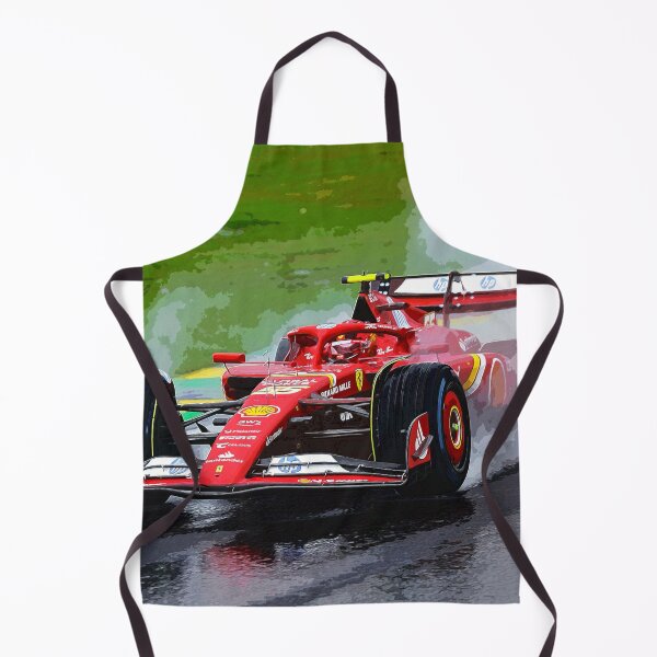 Item preview, Carlos Sainz racing in the rain during the 2024 Brazilian Grand Prix at Interlagos watercolor designed and sold by Rodissimus1984.