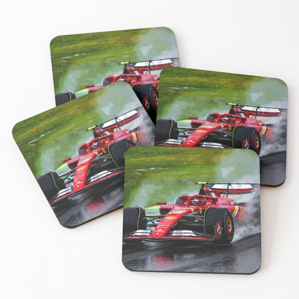 Item preview, Carlos Sainz racing in the rain during the 2024 Brazilian Grand Prix at Interlagos abstract designed and sold by Rodissimus1984.