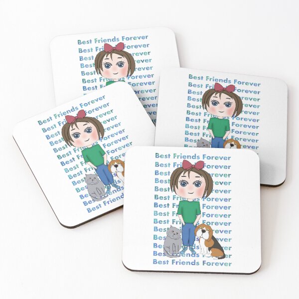 Item preview, Best Friends Forever. Girl with dog and cat  designed and sold by KateQR.