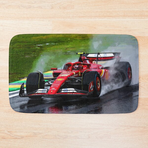 Item preview, Carlos Sainz racing in the rain during the 2024 Brazilian Grand Prix at Interlagos abstract designed and sold by Rodissimus1984.
