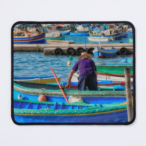 Item preview, Colourful Fishing Boats in Marsaxlokk Harbour designed and sold by Violaman.