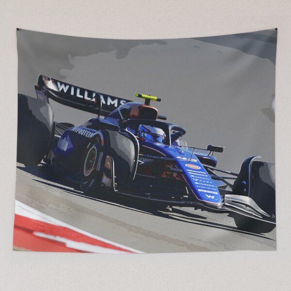 Item preview, Franco Colapinto racing in his 2024 F1 racecar watercolor designed and sold by Rodissimus1984.