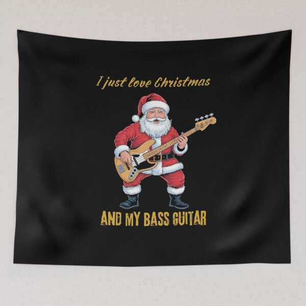 Item preview, Santa Claus plays the bass guitar, bass guitar, musician , Santa's favorite guitar teacher,music lover, guitar player designed and sold by KolorellaS.