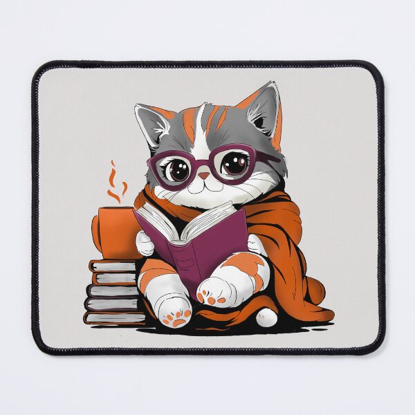Item preview, Whiskers the Wise Book Loving Cat designed and sold by Erebeer.