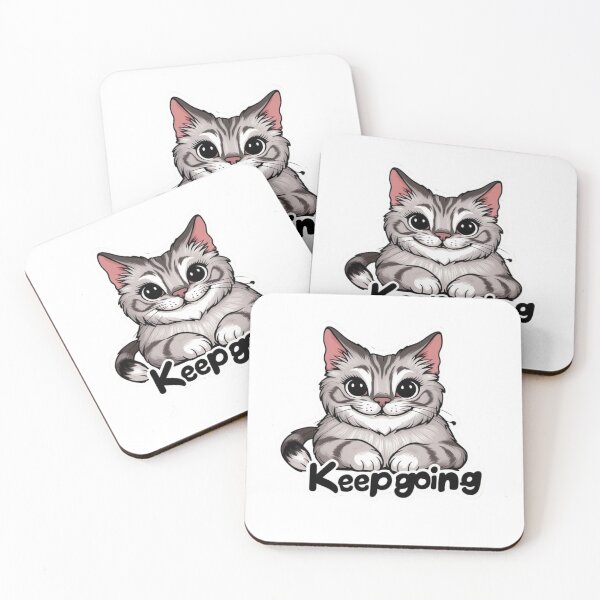 Item preview, Cute Tabby Cat Sticker - Keep Going Motivational Art designed and sold by Ideaunluck-shop.