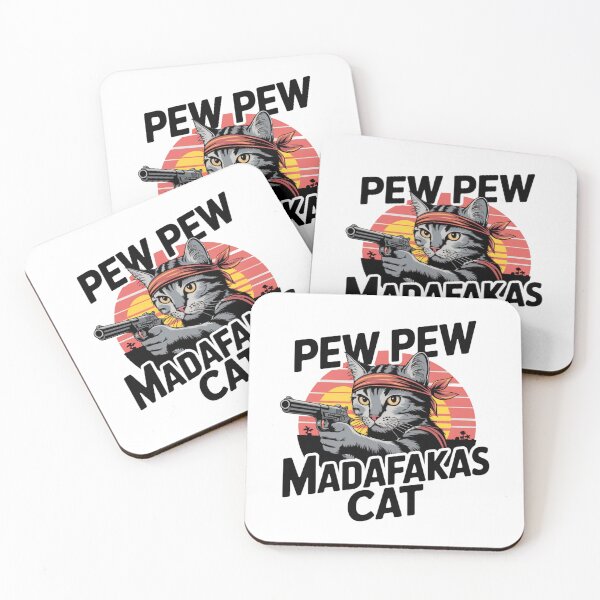 Item preview, Pew Pew Madafakas Cat Funny Meme Design | Cute Gun-Toting Cat Art designed and sold by Colorful-Garden.