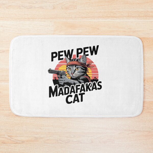 Item preview, Pew Pew Madafakas Cat Funny Meme Design | Cute Gun-Toting Cat Art designed and sold by Colorful-Garden.