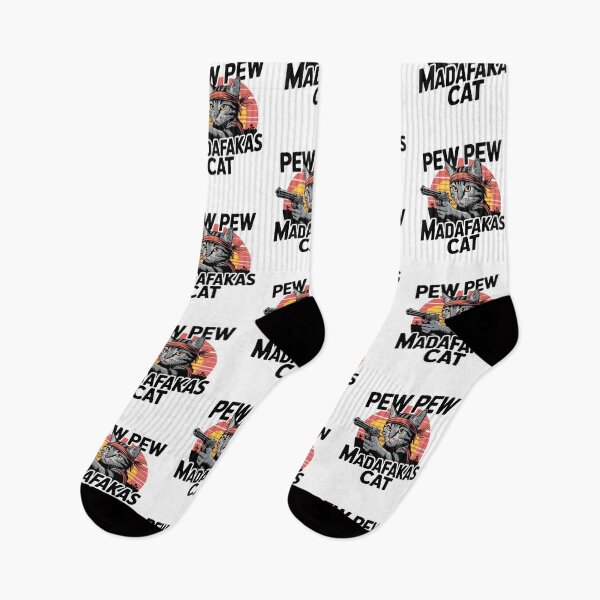 Item preview, Pew Pew Madafakas Cat Funny Meme Design | Cute Gun-Toting Cat Art designed and sold by Colorful-Garden.