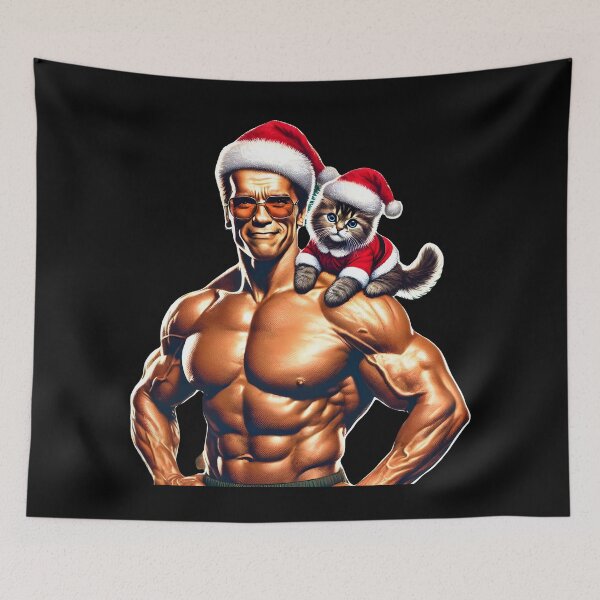 Item preview, Xmas Arnie and His Cat designed and sold by FunnyBums.
