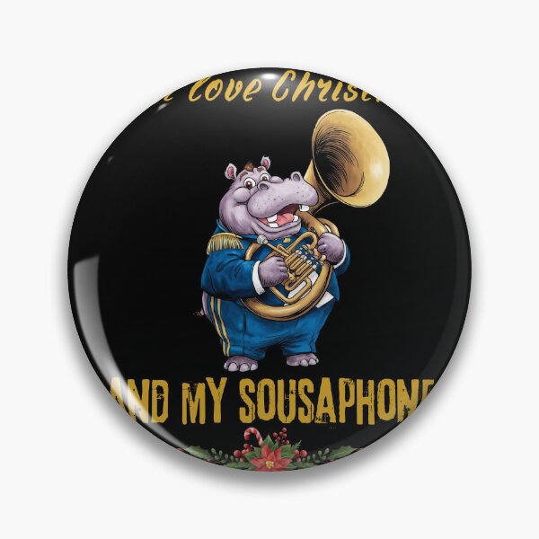 Item preview, Hippopotamus Plays the Sousaphone, musician , Santa's favorite music teacher,music lover, sousaphone player designed and sold by KolorellaS.