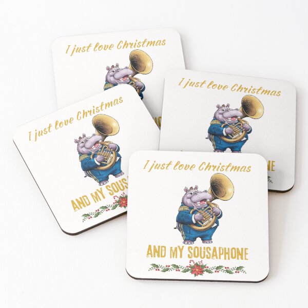 Item preview, Hippopotamus Plays the Sousaphone, musician , Santa's favorite music teacher,music lover, sousaphone player designed and sold by KolorellaS.