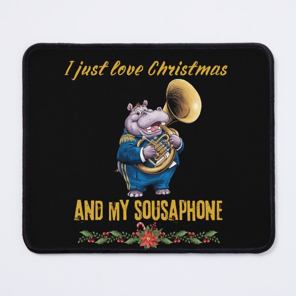 Item preview, Hippopotamus Plays the Sousaphone, musician , Santa's favorite music teacher,music lover, sousaphone player designed and sold by KolorellaS.