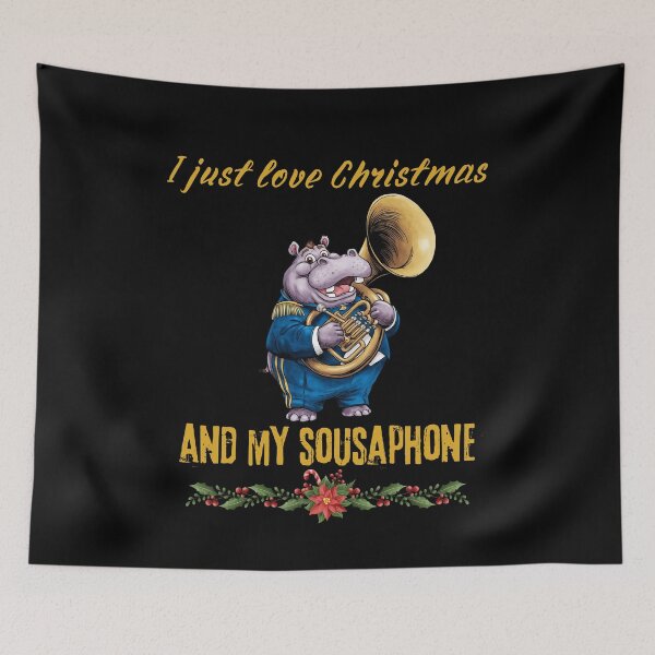 Item preview, Hippopotamus Plays the Sousaphone, musician , Santa's favorite music teacher,music lover, sousaphone player designed and sold by KolorellaS.