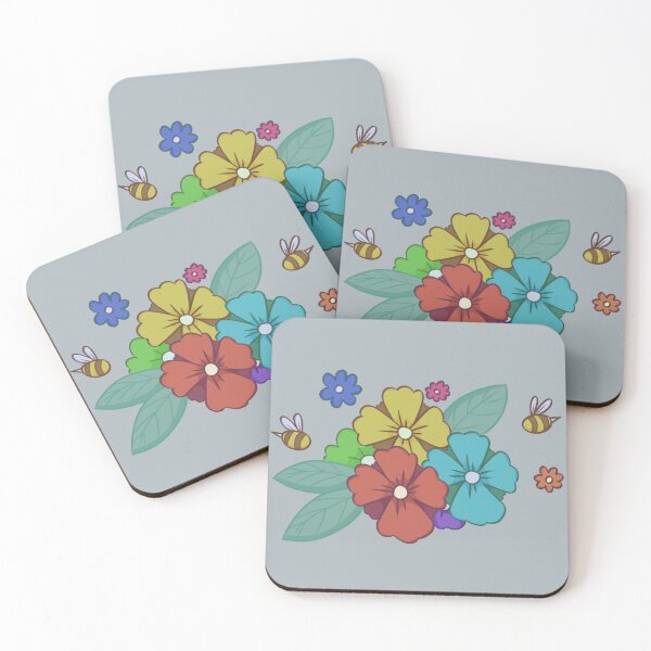 Item preview, Flowers with Bees designed and sold by Weremoose.