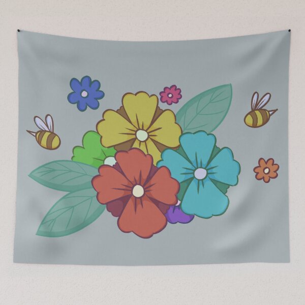Item preview, Flowers with Bees designed and sold by Weremoose.