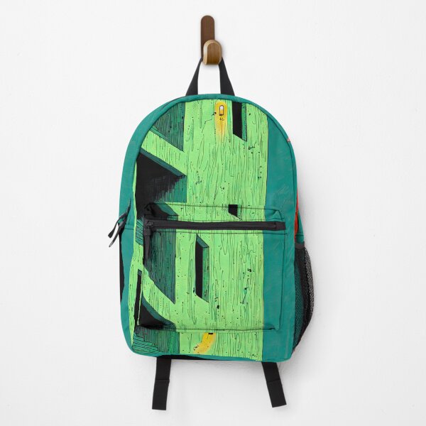 Item preview, Solitude in Urban Landscape with Bright Green Buildings and Red Coat designed and sold by regnumsaturni.