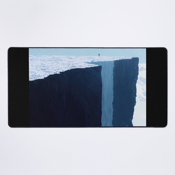 Item preview, Solitary Journey Across Snowy Cliff – Minimalist Painting designed and sold by regnumsaturni.