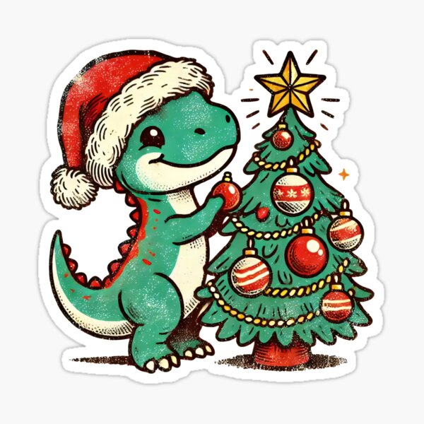 Item preview, Cute Christmas Dino Decorating Tree with Ornaments designed and sold by lubushop1.