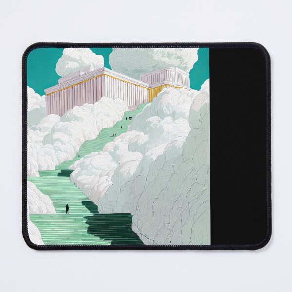 Item preview, Dreamlike Path to the Temple in the Clouds with Bold Colors designed and sold by regnumsaturni.
