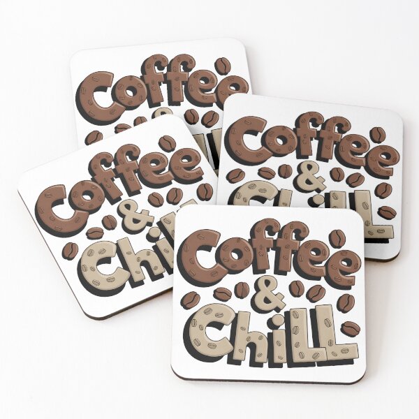 Item preview, Coffee & Chill Quirky Typography Design – Fun Coffee Bean Text Art designed and sold by Snifferius.