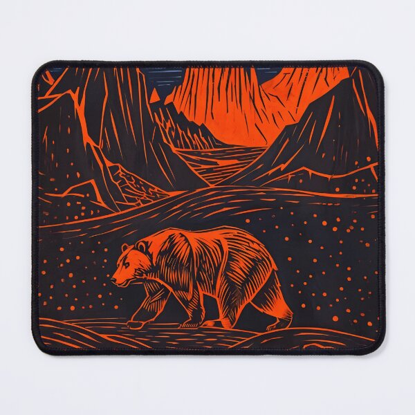 Item preview, Surreal etching bear in landscape.  designed and sold by THEURSAMAJOR.