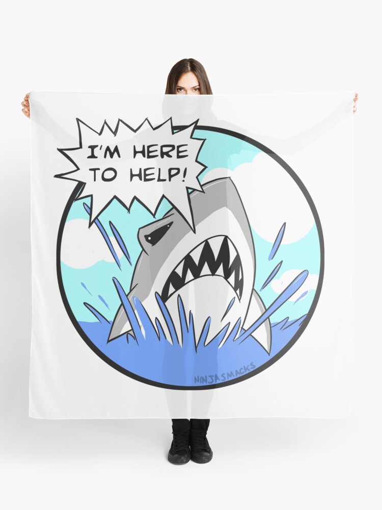 Thumbnail 1 of 3, Scarf, Kyle the Friendliest Shark Ever designed and sold by Ninjasmacks.