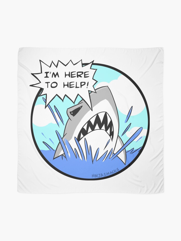 Thumbnail 2 of 3, Scarf, Kyle the Friendliest Shark Ever designed and sold by Ninjasmacks.