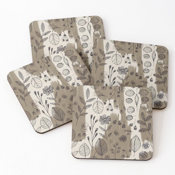 Item preview, Chic sepia - toned flora patterns designed and sold by Haji  Kamora.