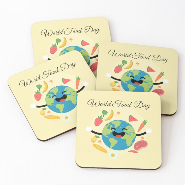 Item preview, World Food Day Illustration with Happy Earth and Various Foods designed and sold by AtonuHaque.