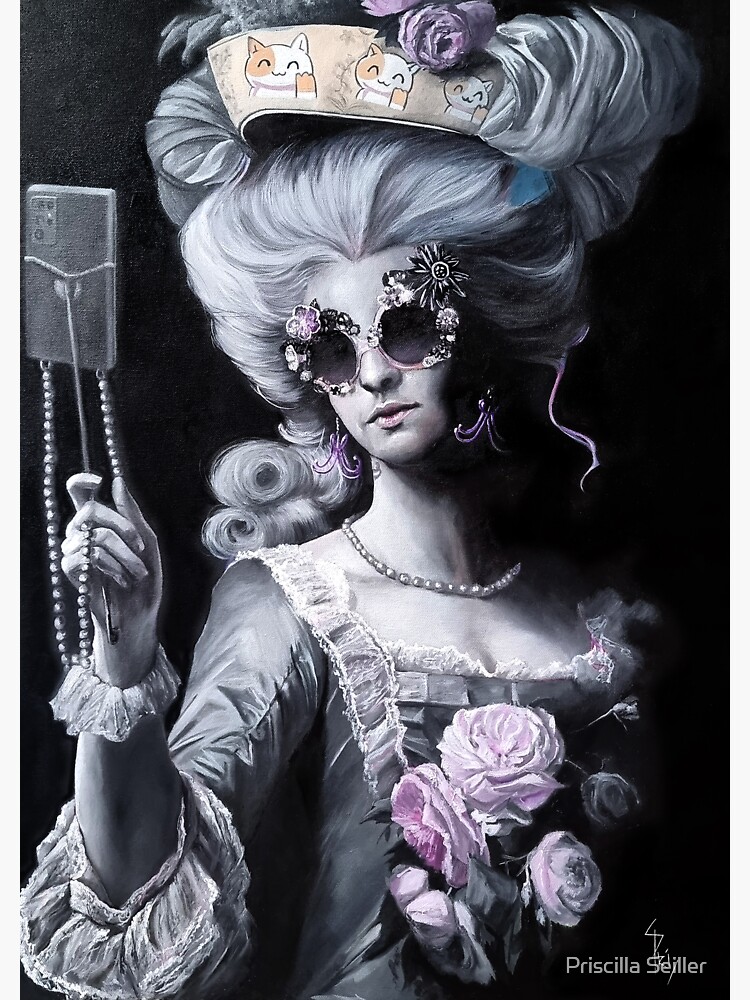 Aperçu 3 sur 3. Sticker avec l'œuvre Marie-Antoinette aux roses créée et vendue par Aldarane.