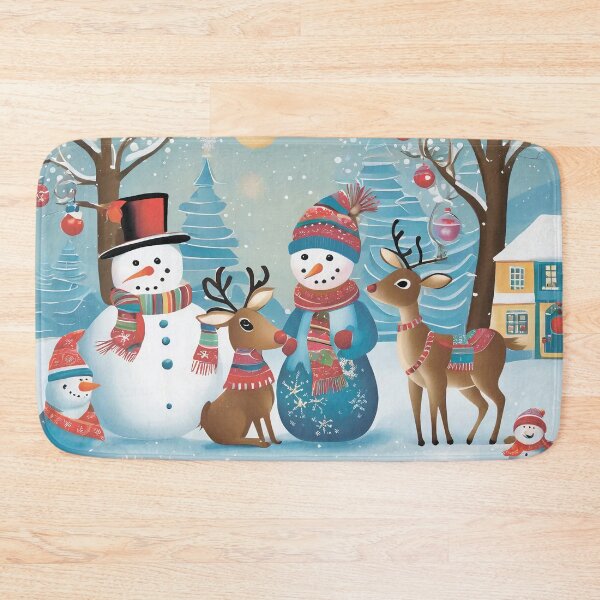 Item preview, Winter landscape. Snowmen and reindeers. designed and sold by MagelliShop.